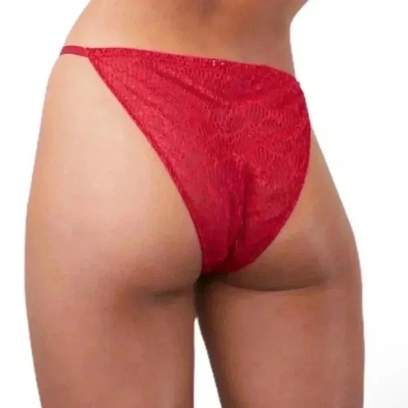 Free People Set of 2 Tameeka Lace High Waisted Black and Red Undies M - Picture 4 of 9